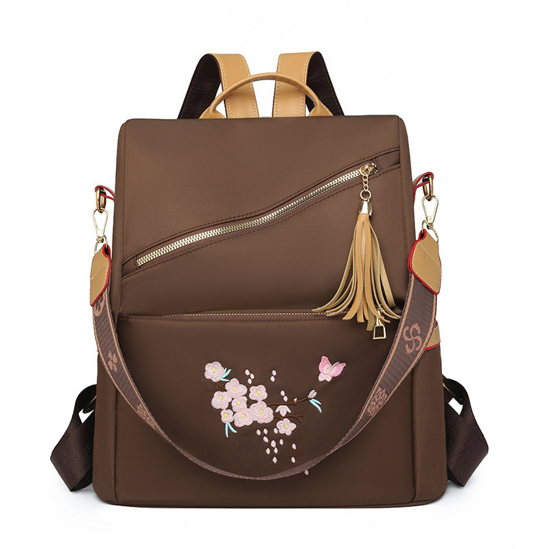 Casual Versatile Style Oxford Cloth Women's Backpack (Brown)