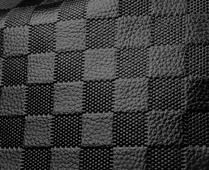 Checkerboard Patterned Leather Women's Backpack (Black)