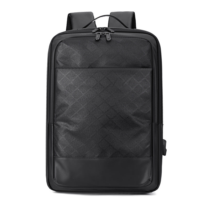 Black Pearl Textured Geometric Premium Backpack
