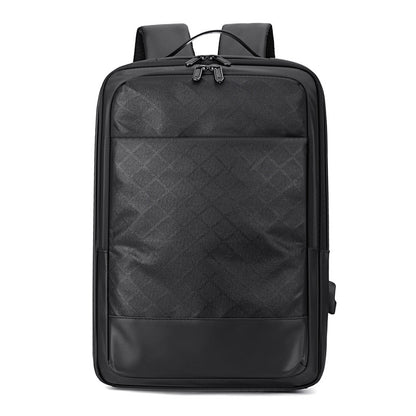 Black Pearl Textured Geometric Premium Backpack