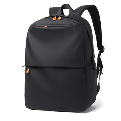 Minimalist Waterproof Orange Zipper Backpack (Black)