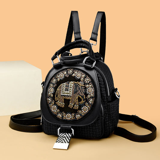 Rhinestone Elephant Embellishment Mini Backpack