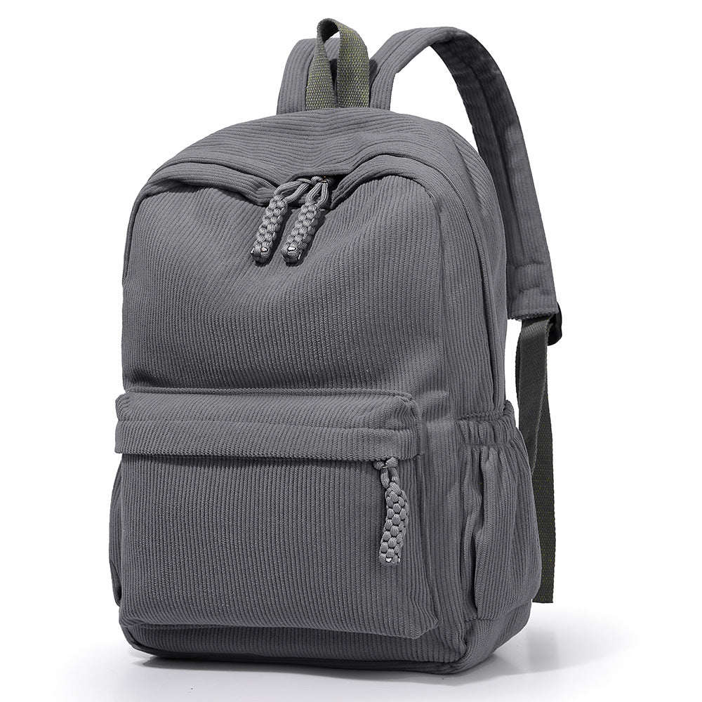 Aesthetic Corduroy Women's Backpack (Grey)