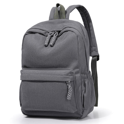 Aesthetic Corduroy Women's Backpack (Grey)