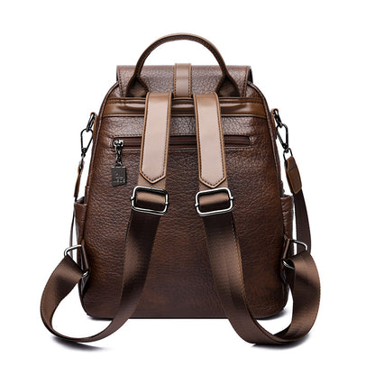 Vintage Style Women's Soft Leather Backpack (Brown)