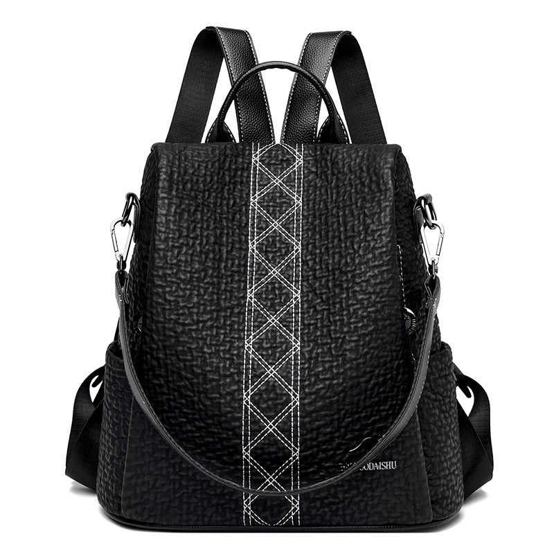 DAISHU Anti-Theft Textured Leather Women's Backpack