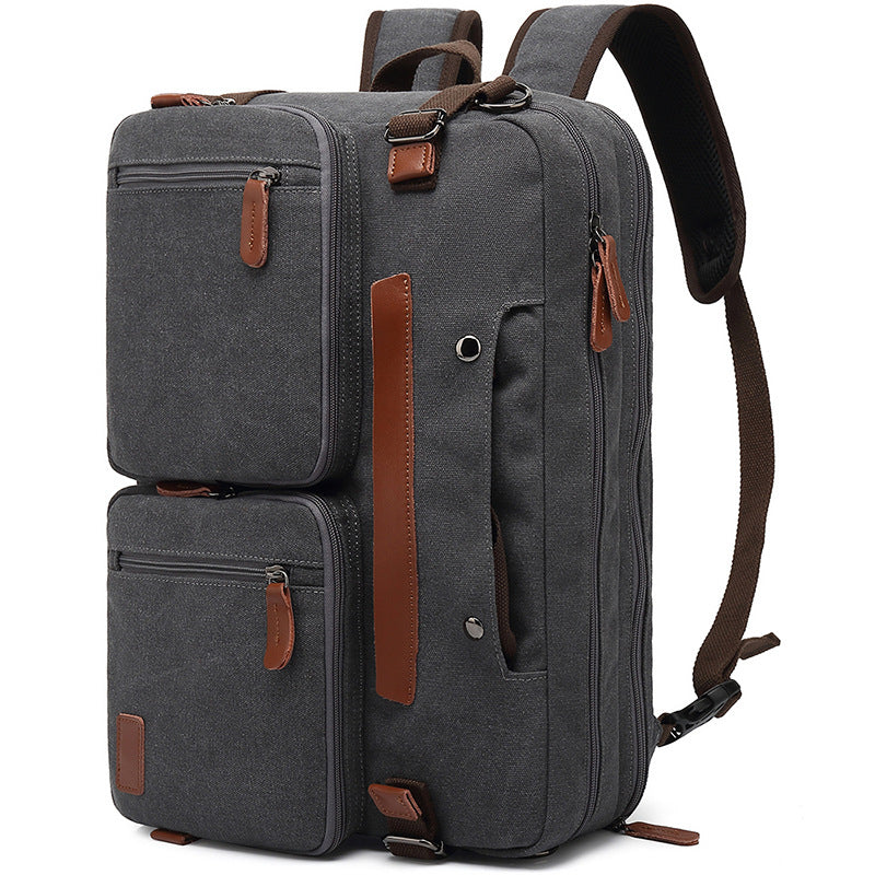 BAOSHA Convertible Durable Canvas Briefcase Backpack (Grey)