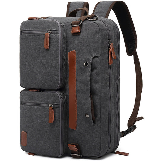 BAOSHA Convertible Durable Canvas Briefcase Backpack (Grey)