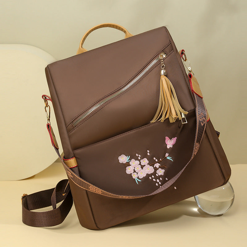 Casual Versatile Style Oxford Cloth Women's Backpack (Brown)