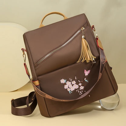 Casual Versatile Style Oxford Cloth Women's Backpack (Brown)