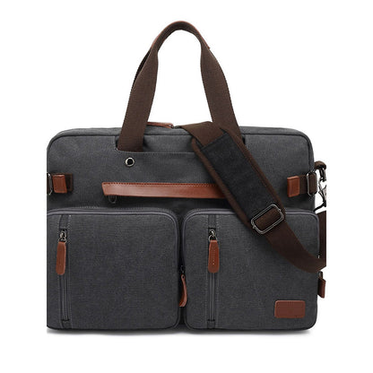 BAOSHA Convertible Durable Canvas Briefcase Backpack (Grey)