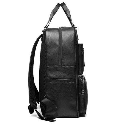 Casual Multifunctional Leather Backpack (Coffe)