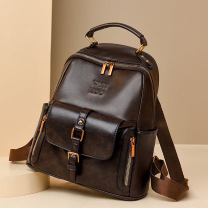 Luxury Vintage Leather Elegant Backpack for Women