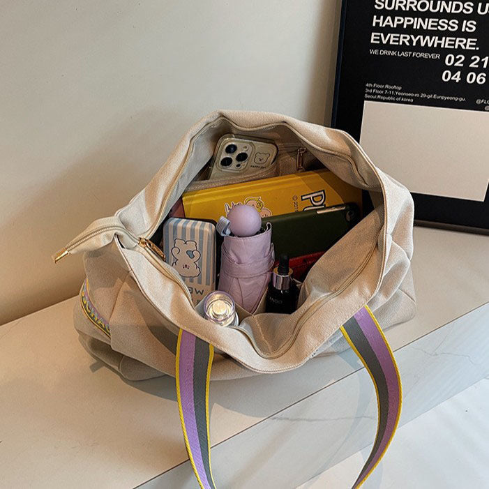Large Capacity Canvas Women's Handbag (Cream White)