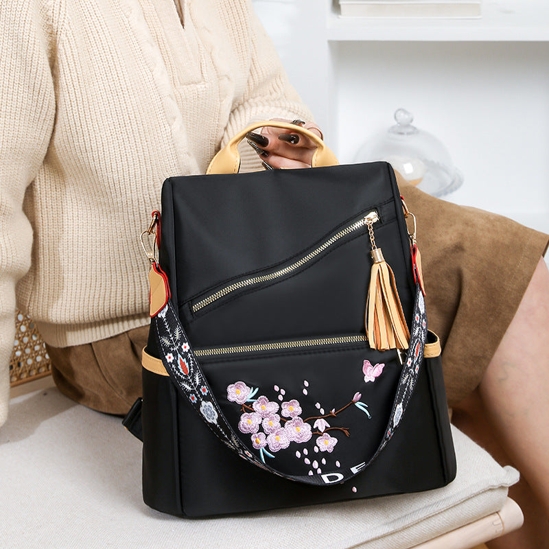Casual Versatile Style Oxford Cloth Women's Backpack (Black)
