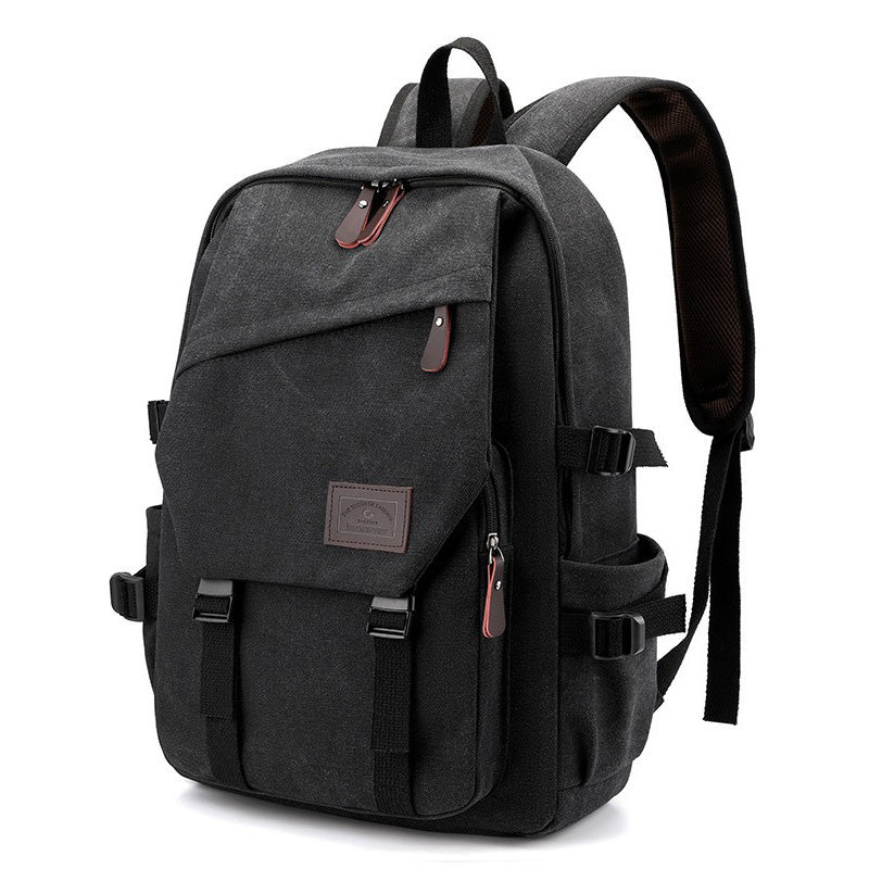 DUTRIEUX Canvas Fabric Solid Design Backapck (Black)