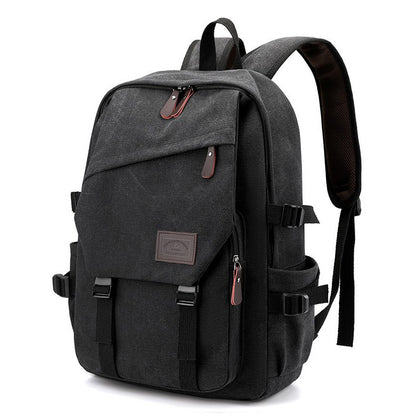 DUTRIEUX Canvas Fabric Solid Design Backapck (Black)