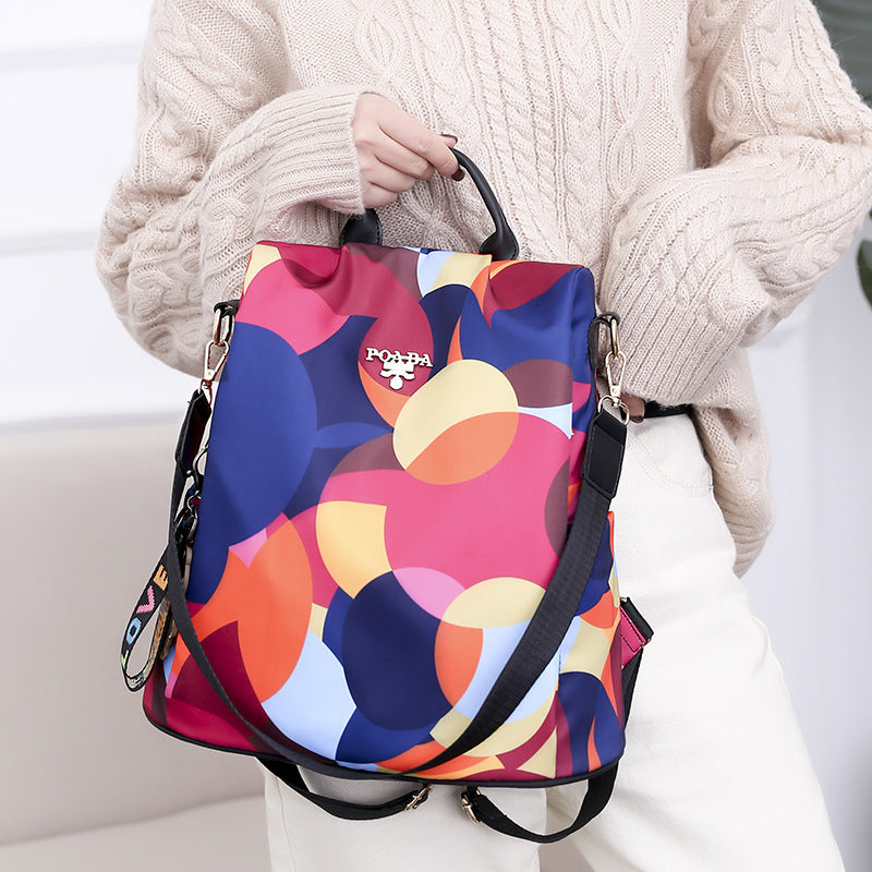 Poaba Vibrant Geometric Colorful Women's Backpack