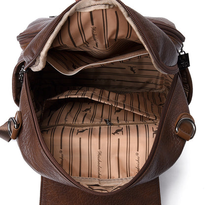 Vintage Style Women's Soft Leather Backpack (Brown)