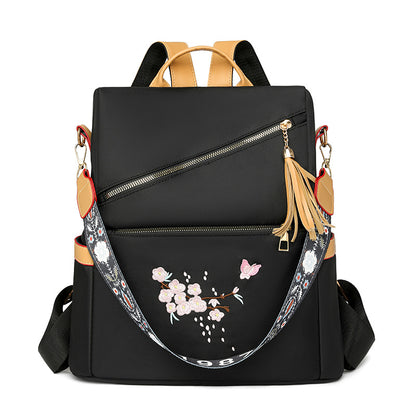 Casual Versatile Style Oxford Cloth Women's Backpack (Black)