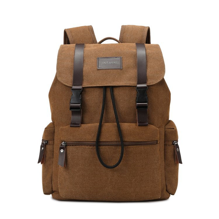 ZHONGZHUO Vintage Drawstring Canvas Rucksack Backpack (Brown)