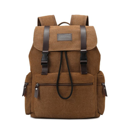 ZHONGZHUO Vintage Drawstring Canvas Rucksack Backpack (Brown)