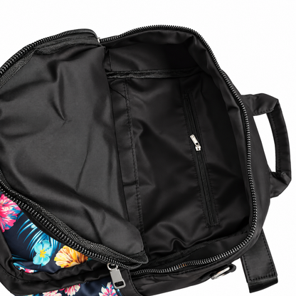 Tropical Floral Print Nylon Women's Backpack