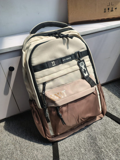 Off-White Style Multi-Pocket Design Backpack