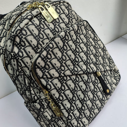 Stylish Oblique Print Multi-Pocket Women's Backpack