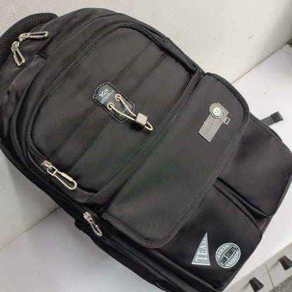 JGH Casual Multi-Pocket Stylish Backpack (Black)