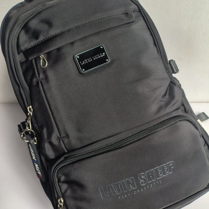 LATIN SHEEP Modern Multi-Layered Backpack (Black)