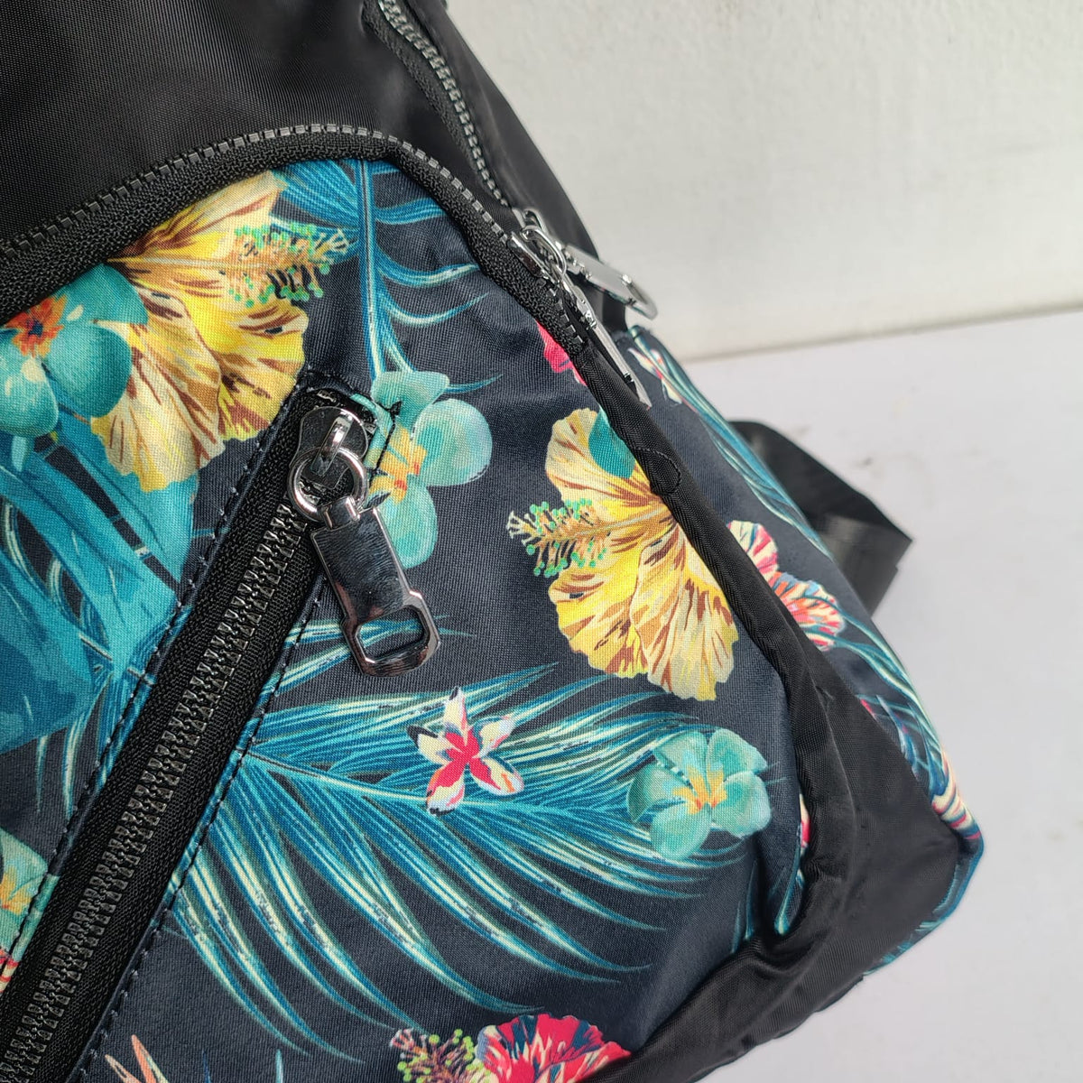 Tropical Floral Print Nylon Women's Backpack