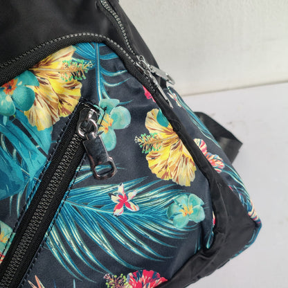 Tropical Floral Print Nylon Women's Backpack