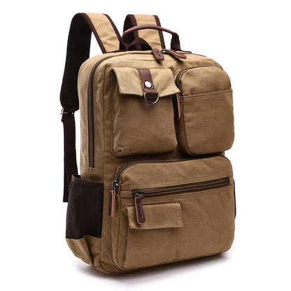 XAFITI Vintage Canvas Fabric Backpack (Brown)