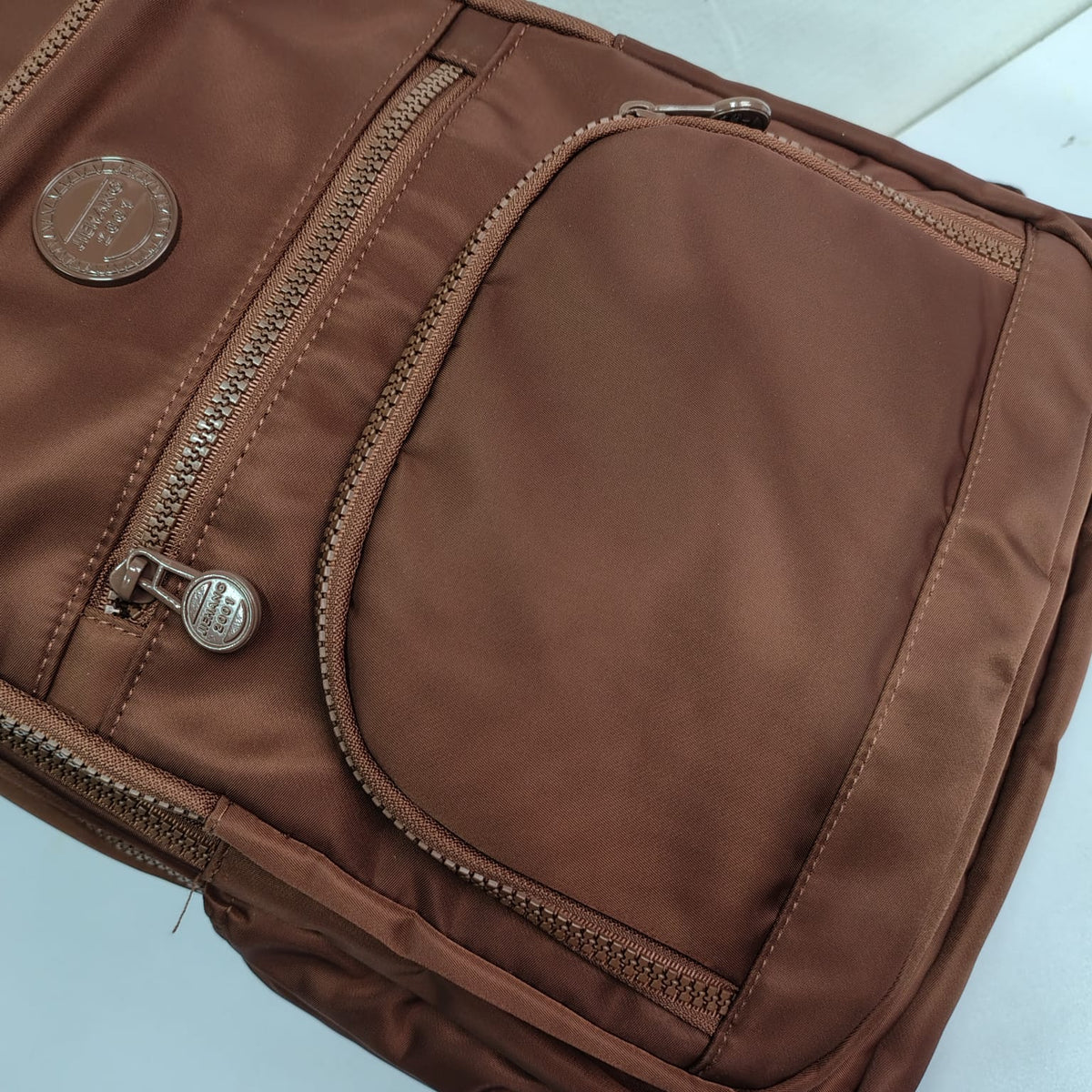 Premium Waterproof Nylon Women Backpack (Brown)