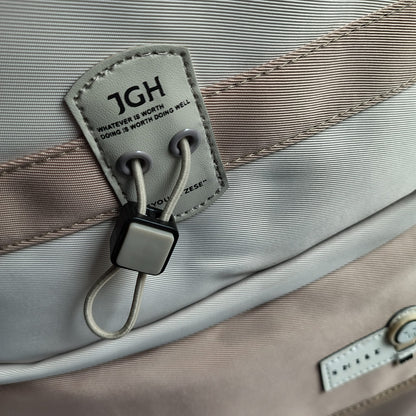 JGH Casual Multi-Pocket Stylish Backpack (Beige)