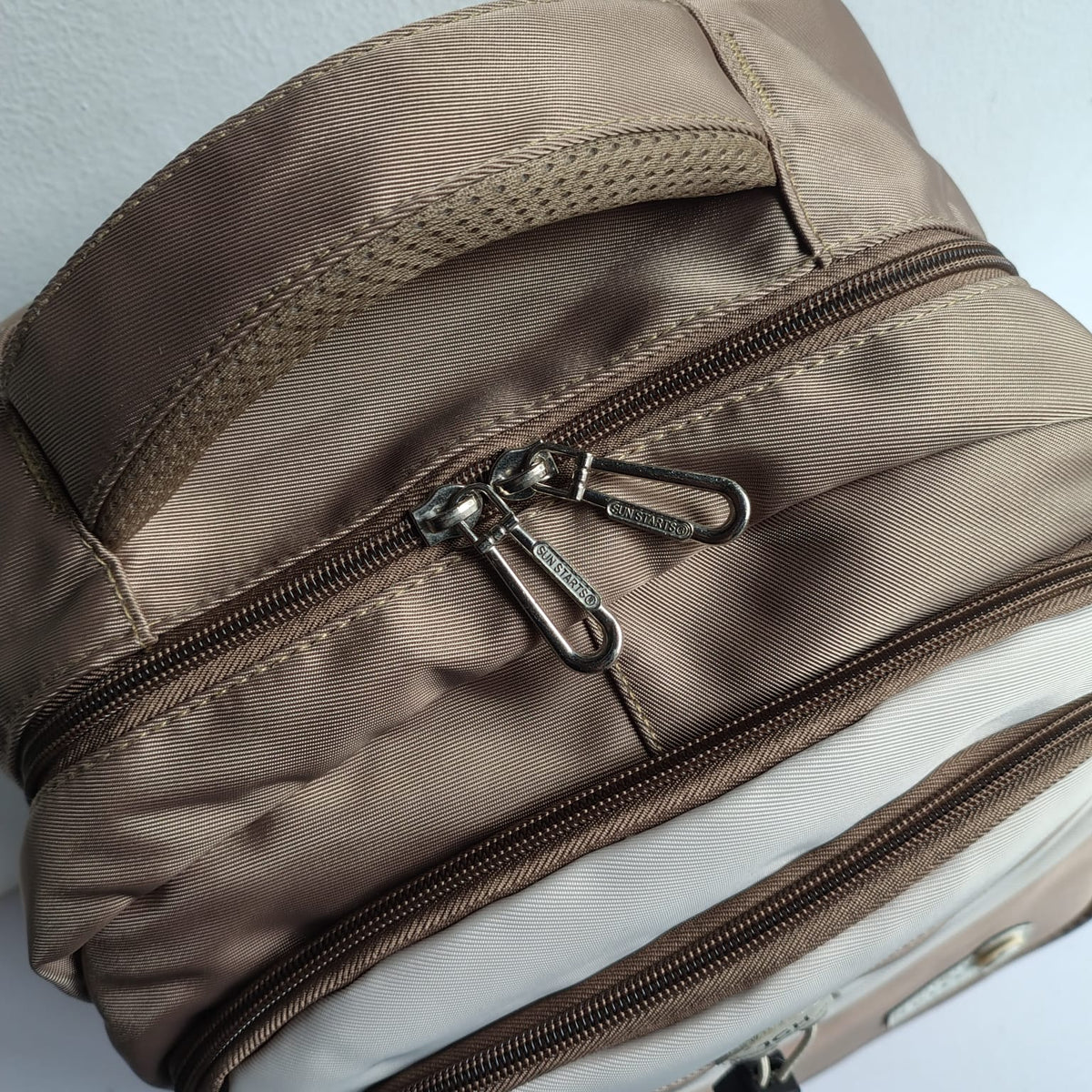 JGH Casual Multi-Pocket Stylish Backpack (Beige)