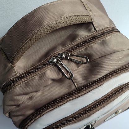 JGH Casual Multi-Pocket Stylish Backpack (Beige)