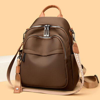 New Oxford Cloth Durable Waterproof Women's Backpack (Brown)
