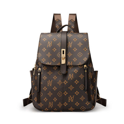 Retro Casual Presbyopia PU Leather Women's Backpack (Coffe)