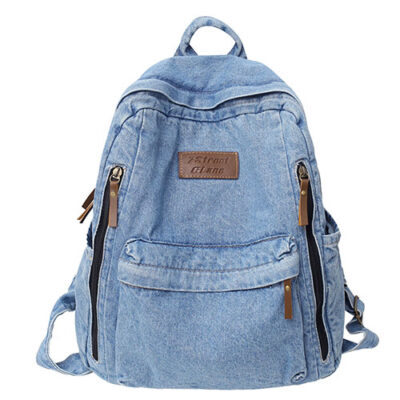 New Denim Material Large Capacity Women's Backpack